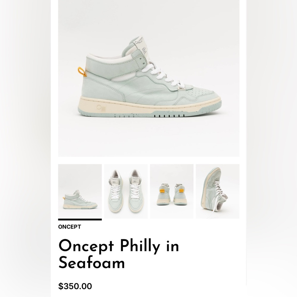 Oncept Philly Mint Seafoam Green High Top Sneakers 9.5 EUC Super Comfortable!